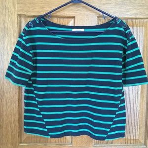 Anthropologie Pilcro Striped Crop Top L